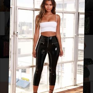 Oh Polly SOLD OUT black vinyl high pants NWT